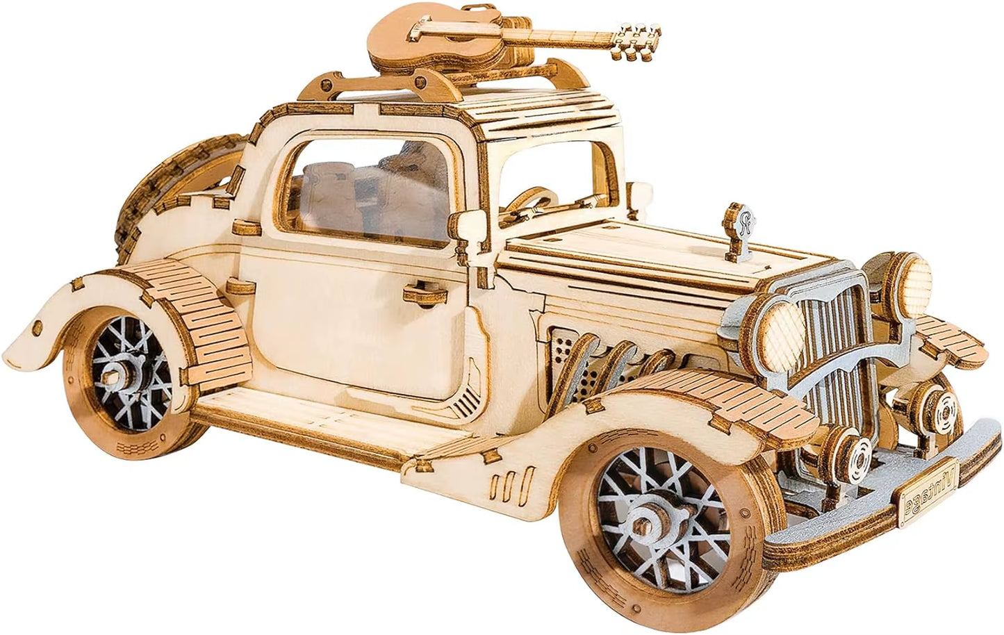 3D Wooden Puzzles Car DIY Model Kits to Build Wooden Model Vintage Car Craft Gift for Collection Lover