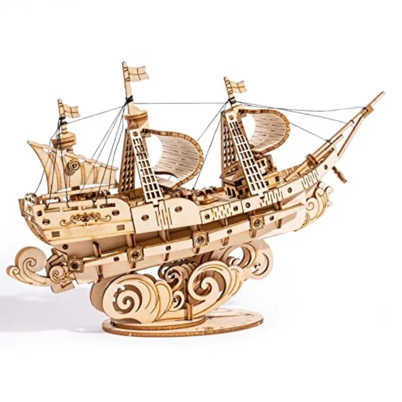 Vintage Wooden Watercraft Model Kit 3D Wooden Puzzle Best Gift Ideas for Adults Sailling Ship