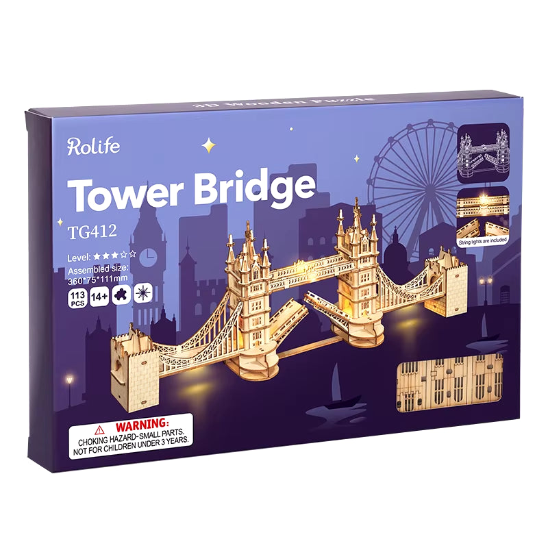 3D Wooden Puzzle Game Big Ben Tower Bridge Pagoda Building Model Toys for Children Kids Birthday Gift