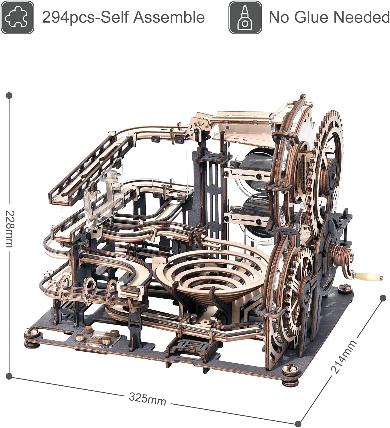 Robotime ROKR Marble Night City 3D Wooden Puzzle Games Assembly Waterwheel Model Toys for Children Kids Birthday Gift