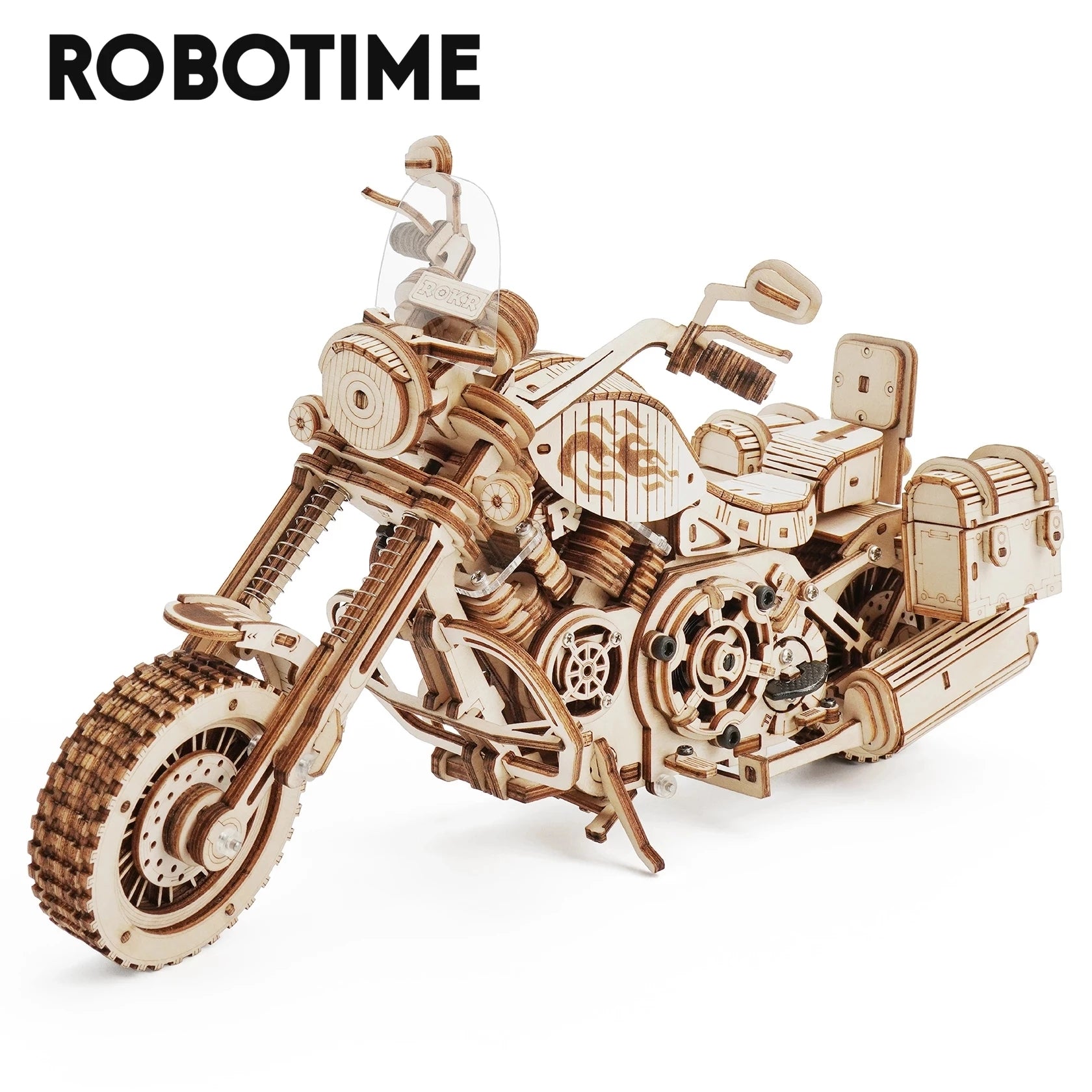 Robotime Rokr Cruiser Motorcycle DIY Wooden Model 420 Pcs Building Block Kits Funny Toys Gifts for Children Adults Dropshipping