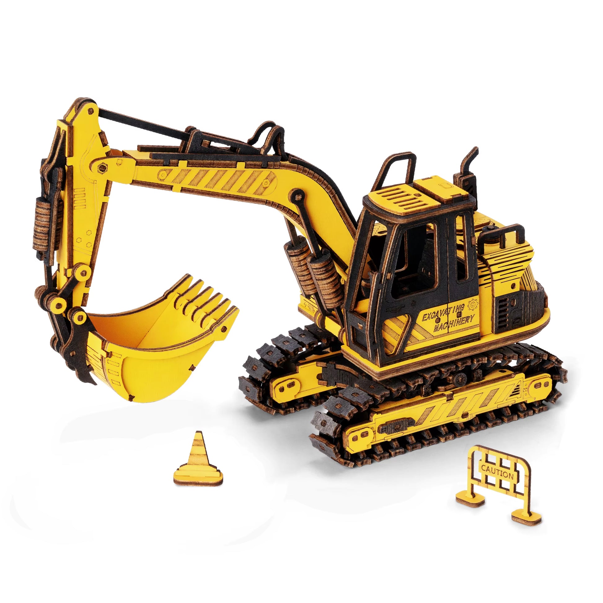 Rokr Construction Vehicles Truck Toys Set 3D Wooden Puzzles for Boys Toddlers Birthday